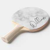 White Marble Modernes Script Personalisiert Name Tischtennis Schläger (Vorderseite)
