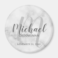 White Marble Modernes Script Personalisierte Trauz