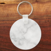 White Marble Modernes Script Personalisierter Trau Schlüsselanhänger (Rückseite)