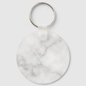 White Marble Modernes Script Personalisierter Trau Schlüsselanhänger (Rückseite)