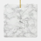 White Marble Mr. and Mrs. First Verheiratet Christ Keramikornament (Rückseite)
