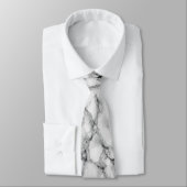 White Marble Neck Tie - Elegant Krawatte (Gebunden)