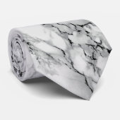 White Marble Neck Tie Krawatte (Gerollt)