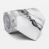 White Marble Neck Tie Krawatte (Gerollt)