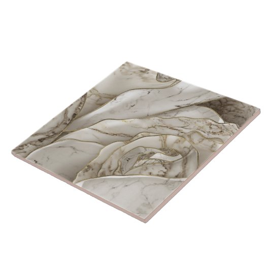 White Marble Rose Abstract Fliese (Seite)