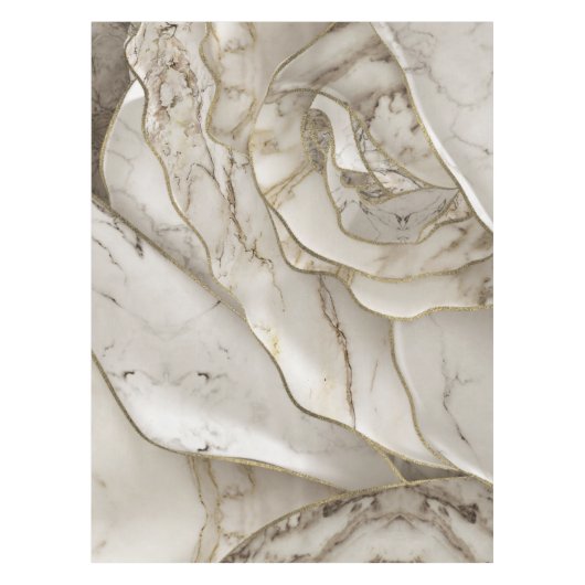 White Marble Rose Abstract Tischdecke (Vorderseite)