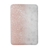 White Marble Rose Gold Ombre Glitzer Glam #1 Badematte (Vorderseite Vertikal)