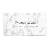 White Marble Script Luxe Beruflich Shipping (Vorne)