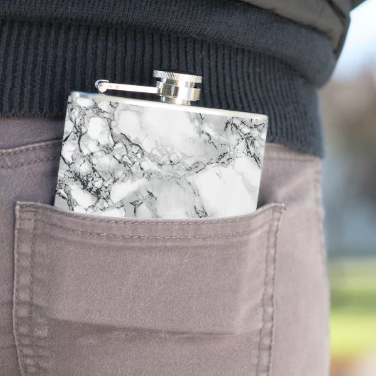 White Marble Stone Flask Flachmann (Beispiel)