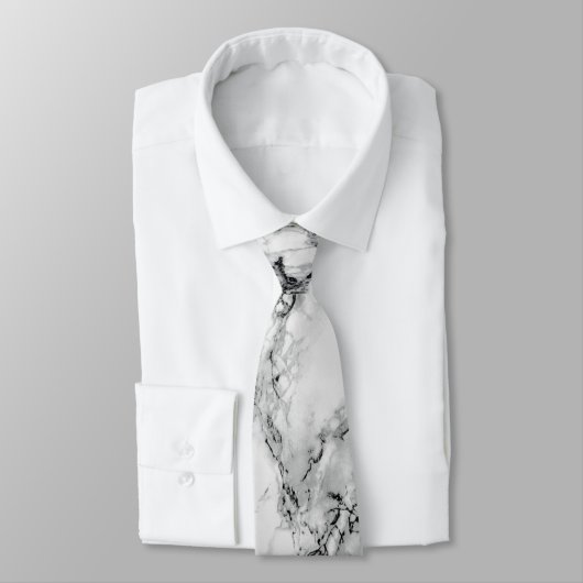 White Marble Stone Neck Tie Krawatte (Gebunden)