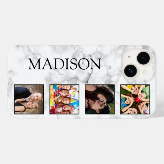 White Marble Stone Pattern Case-Mate iPhone Hülle (Rückseite (Horizontal))