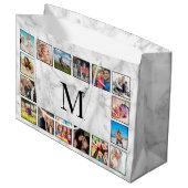 White Marble Stone Pattern Große Geschenktüte (Vorderseite Schrägansicht)