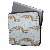 White Marble Texture with Cracked Gold Veins Laptopschutzhülle (Vorderseite Links)