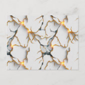 White Marble Texture with Glowing Gold Veins Postkarte (Vorderseite)