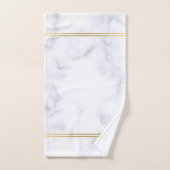 White marble texture with gold stripes  badhandtuch set (Handtuch)