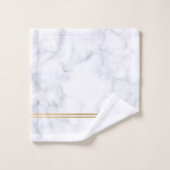 White marble texture with gold stripes  badhandtuch set (Waschlappen)