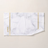 White marble texture with gold stripes  badhandtuch set (Handtuch)
