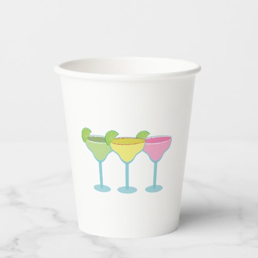 White Margarita Glasses Party Cups Pappbecher (Vorderseite)