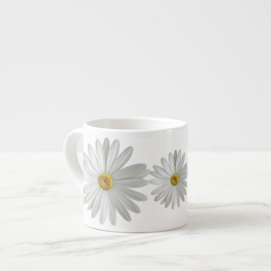 White Marguerite Daisy Blume Espressotasse (Vorderseite Links)