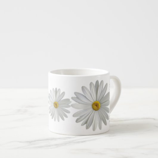 White Marguerite Daisy Blume Espressotasse (Vorderseite Rechts)