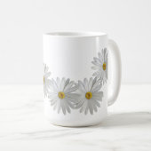 White Marguerite Daisy Blume Kaffeetasse (VorderseiteRechts)