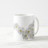 White Marguerite Daisy Blume Kaffeetasse (VorderseiteRechts)