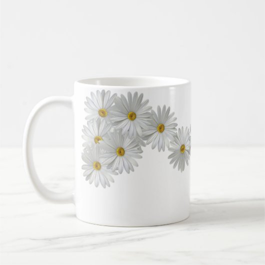 White Marguerite Daisy Blume Kaffeetasse (Links)