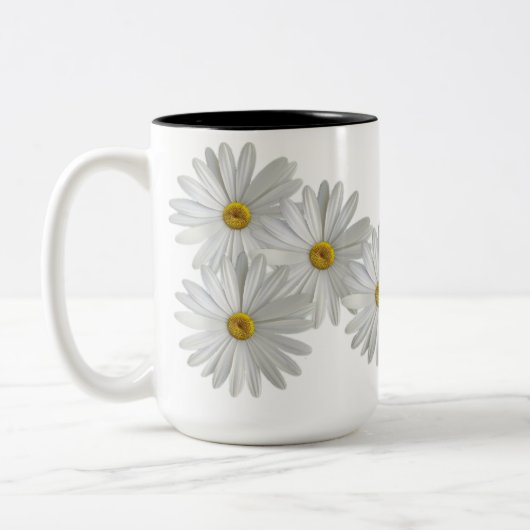 White Marguerite Daisy Blume Zweifarbige Tasse (Links)