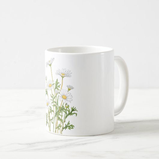 White Marguerite Daisy Kaffeetasse (VorderseiteRechts)