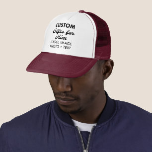 White & Maroon Trucker hat ein individuelles Gesch Truckerkappe