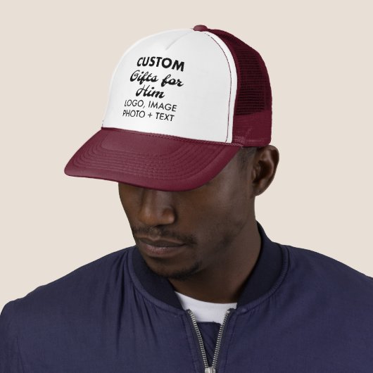White & Maroon Trucker hat ein individuelles Gesch Truckerkappe (Beispiel)