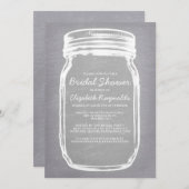 White Mason Jar Bridal Einladungen (Vorne/Hinten)