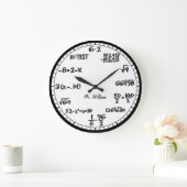 White Math Equations Custom Large Clock Große Wanduhr (Zuhause)