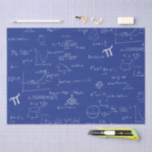 White Mathematic Formulas Equations Blue Seidenpapier (Handwerk)