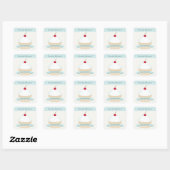 White Mattiert Cupcake Kitchen Labels Quadratischer Aufkleber (Blatt)