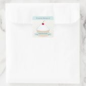 White Mattiert Cupcake Kitchen Labels Quadratischer Aufkleber (Tasche)