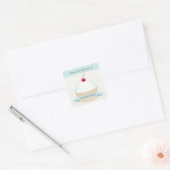 White Mattiert Cupcake Kitchen Labels Quadratischer Aufkleber (Umschlag)