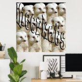 White Meerkat Army and Logo, Poster (Heimbüro)