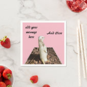 White Meerkat Dimensional Art Template, Serviette (Beispiel)