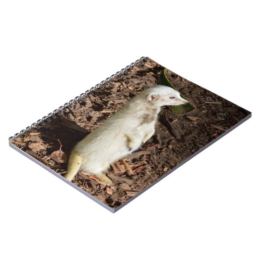 White Meerkat Stehend , Notebook Notizblock (Linke Seite)