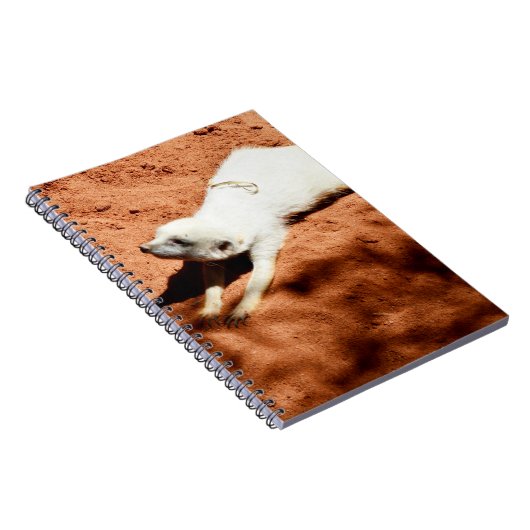 White Meerkat Stretching, Notebook Notizblock (Rechte Seite)