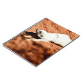 White Meerkat Stretching, Notebook Notizblock (Linke Seite)