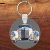 White Mercedes Benz 300 Luxuswagen Schlüsselanhänger (Vorderseite)