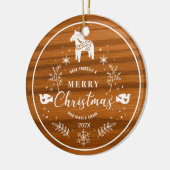 White Merry Christmas Ornament Mahogany Wood  (Links)