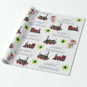 White Merry Christmas Polar Bären Trains Geschenkpapier (Ungerollt)