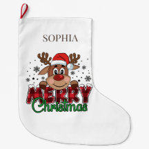 White Merry Christmas Reindeer Individuelle Name