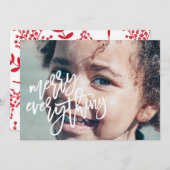 White Merry Everything Foto Feiertagskarte (Vorne/Hinten)