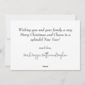 White MERRY Weihnachtskarte Feiertagskarte (Rückseite)