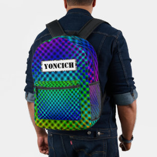 White Mesh Moire von Kenneth Yoncich Bedruckter Rucksack