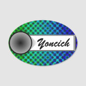 White Mesh Moire von Kenneth Yoncich Namensschild (Vorderseite)